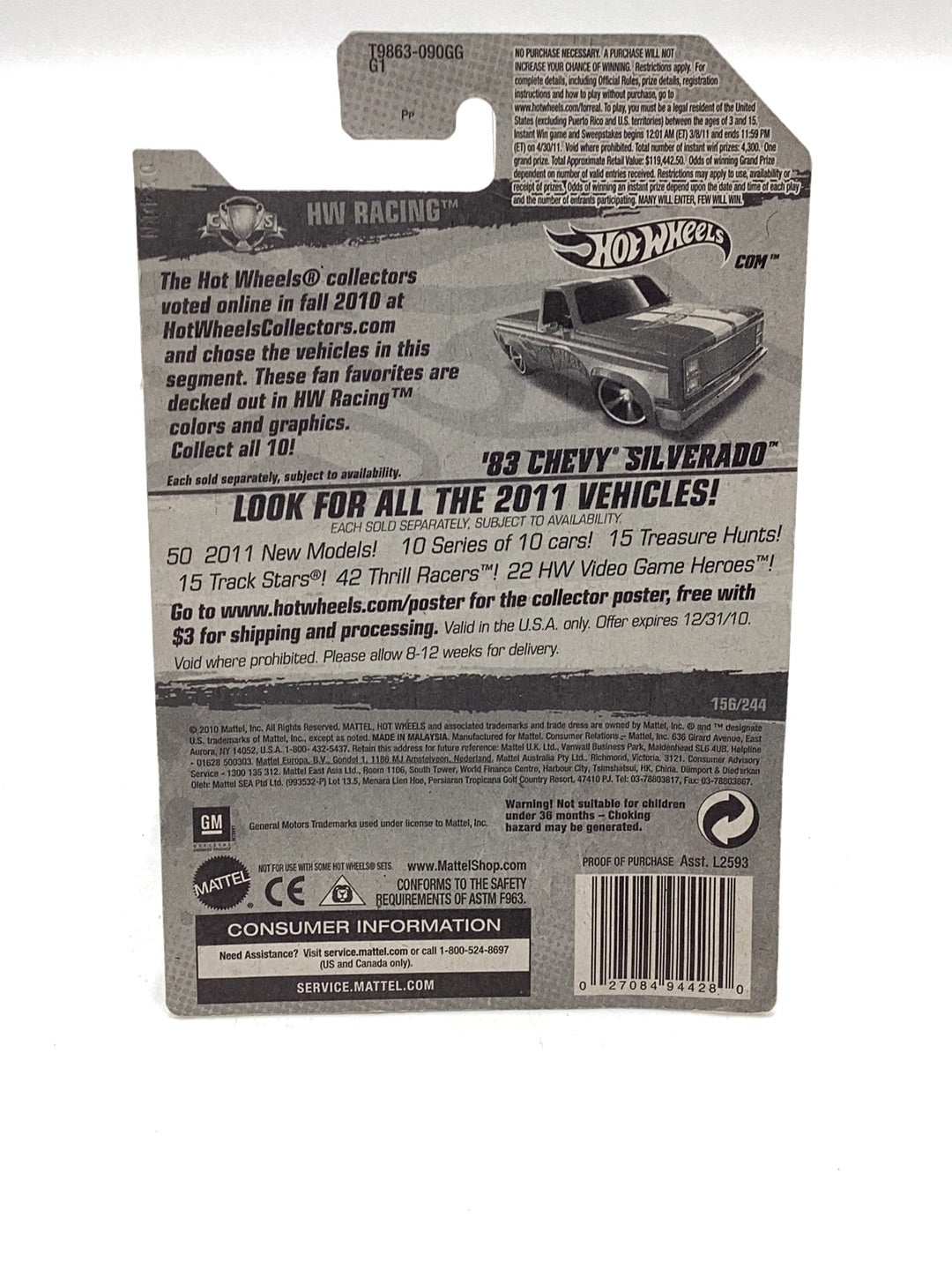 2011 Hot Wheels #156 83 Chevy Silverado
