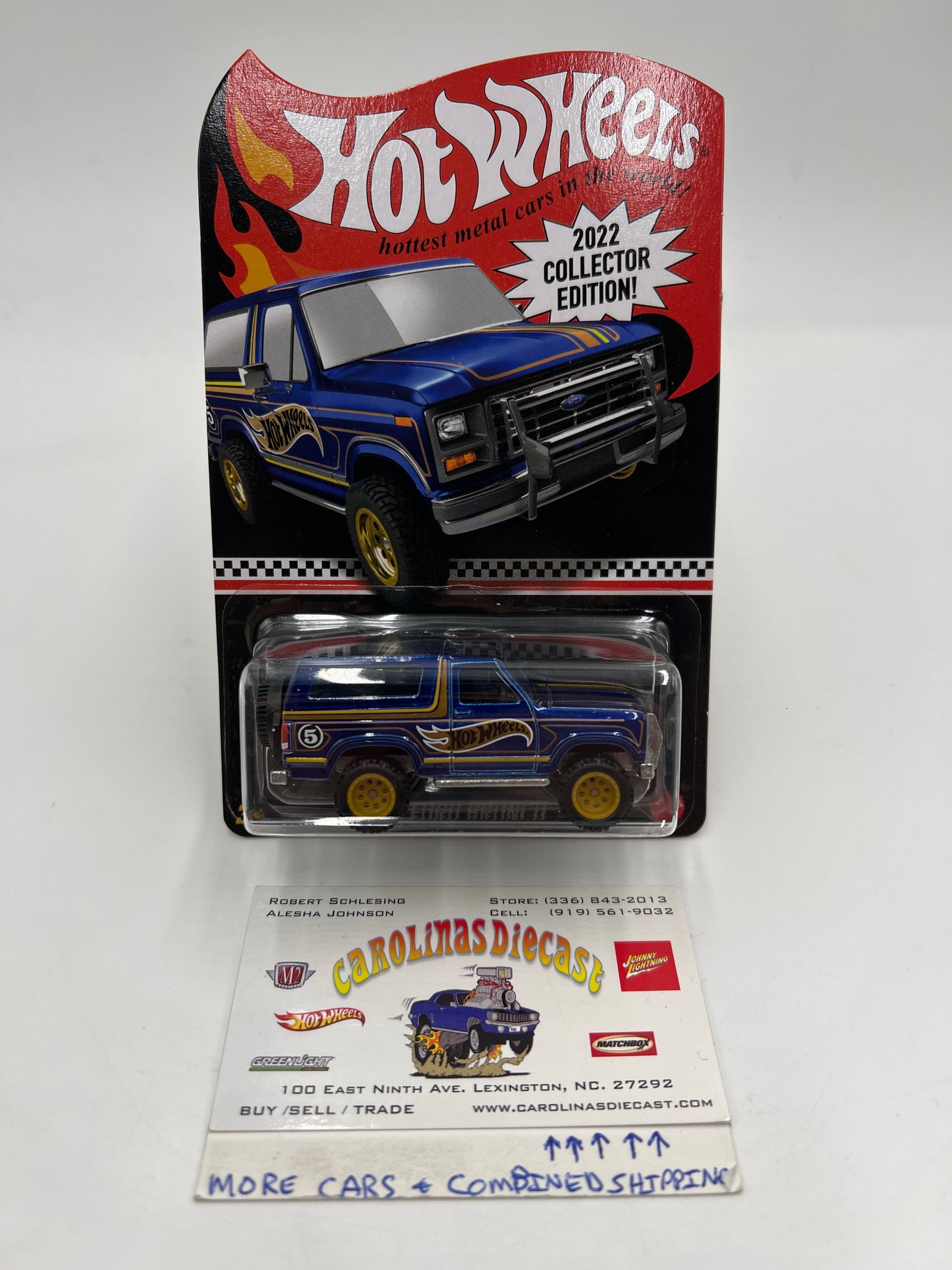 2022 Hot Wheels RLC Collector Edition Walmart Mail In #5 85 Ford Bronco Blue W/Protector