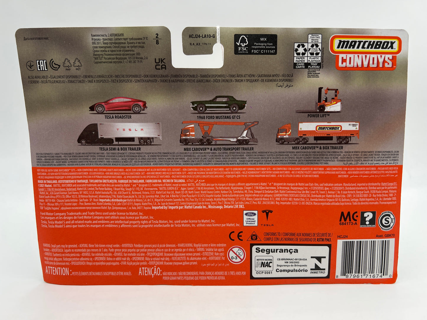 Matchbox Convoys #2 Tesla Semi & Box Trailer / Tesla Roadster Red