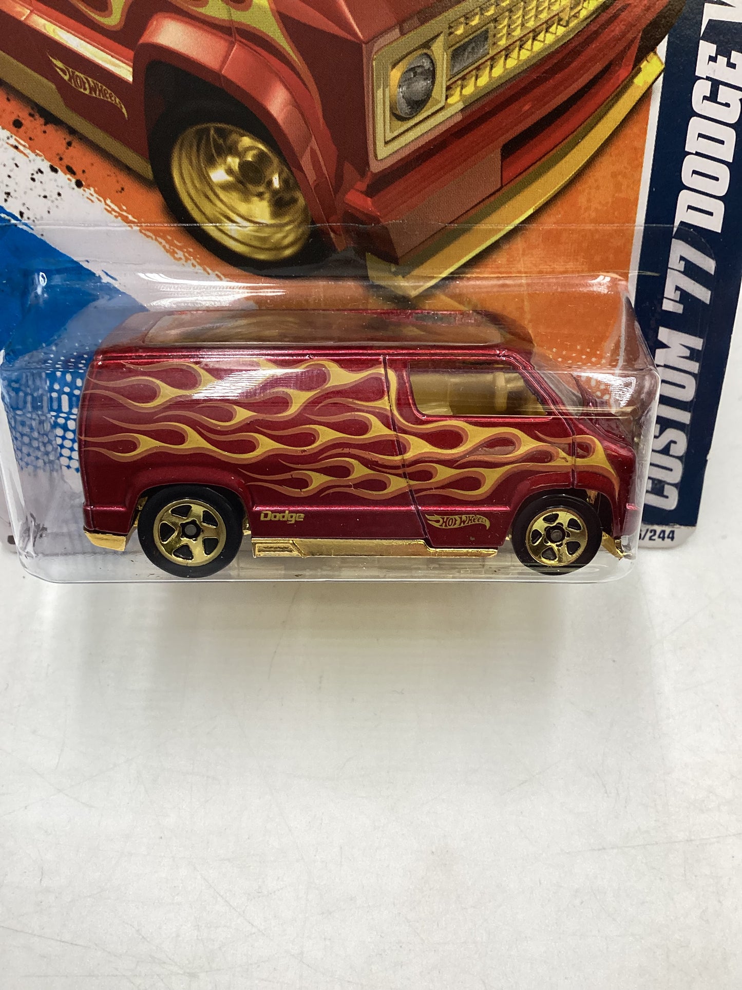 2011 Hot Wheels #96 Custom 77 Dodge Van Red