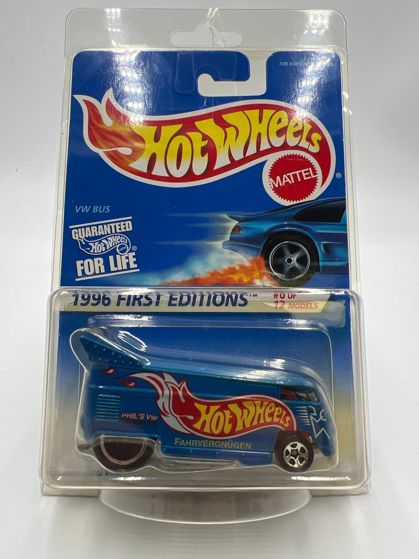 1998 Hot Wheels 30th Anniversary #6 1996 First Editions VW Bus Blue W/Protector