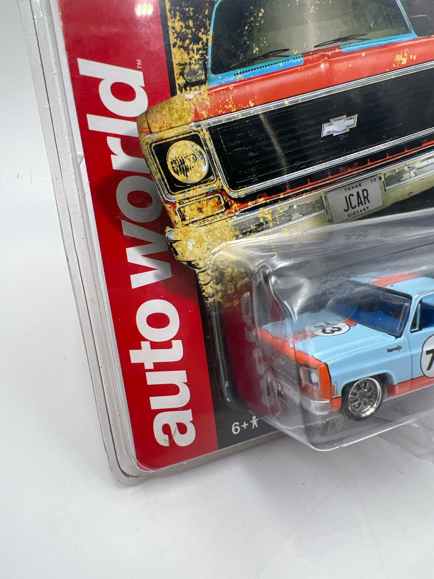 Auto World JCar Diecast Exclusive 1/2496 1973 Chevrolet C10 Pickup Gulf