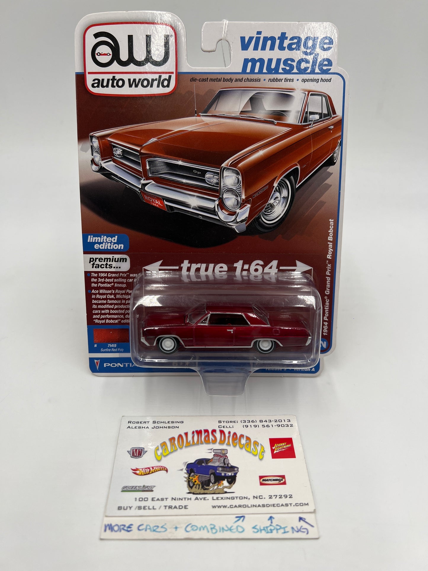 Auto World Ultra Red Chase Vintage Muscle Release 3 Version A 1964 Pontiac Grand Prix Royal Bobcat Red