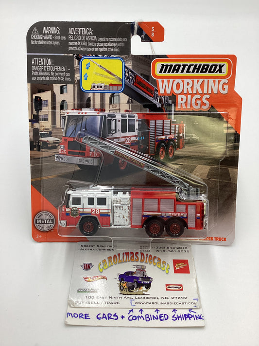 2019 Matchbox Working rigs #5 Pierce Quantum Aerial Platform Ladder Truck 166A