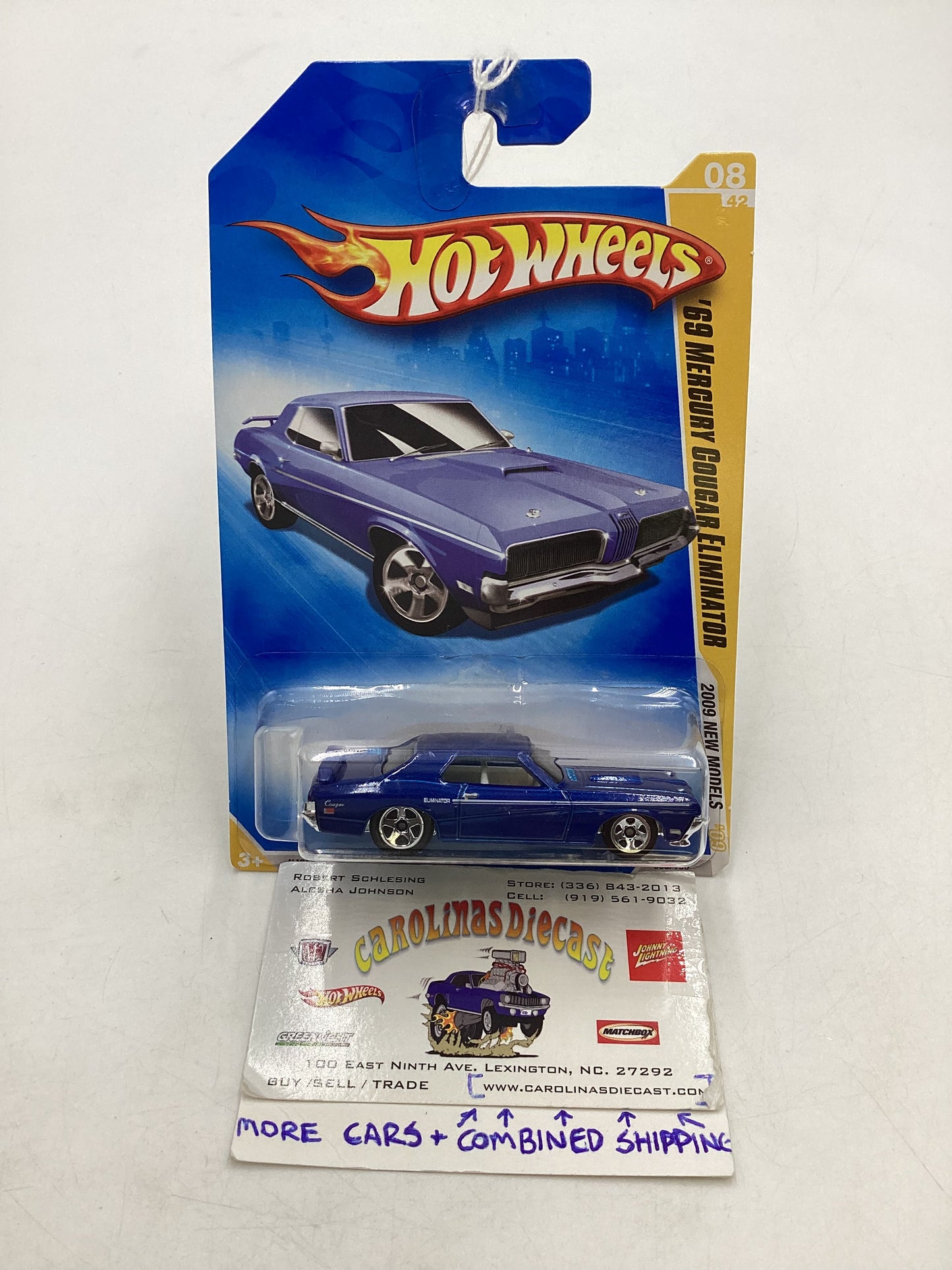 2009 Hot Wheels #008 69 Mercury Cougar Eliminator Blue 29G