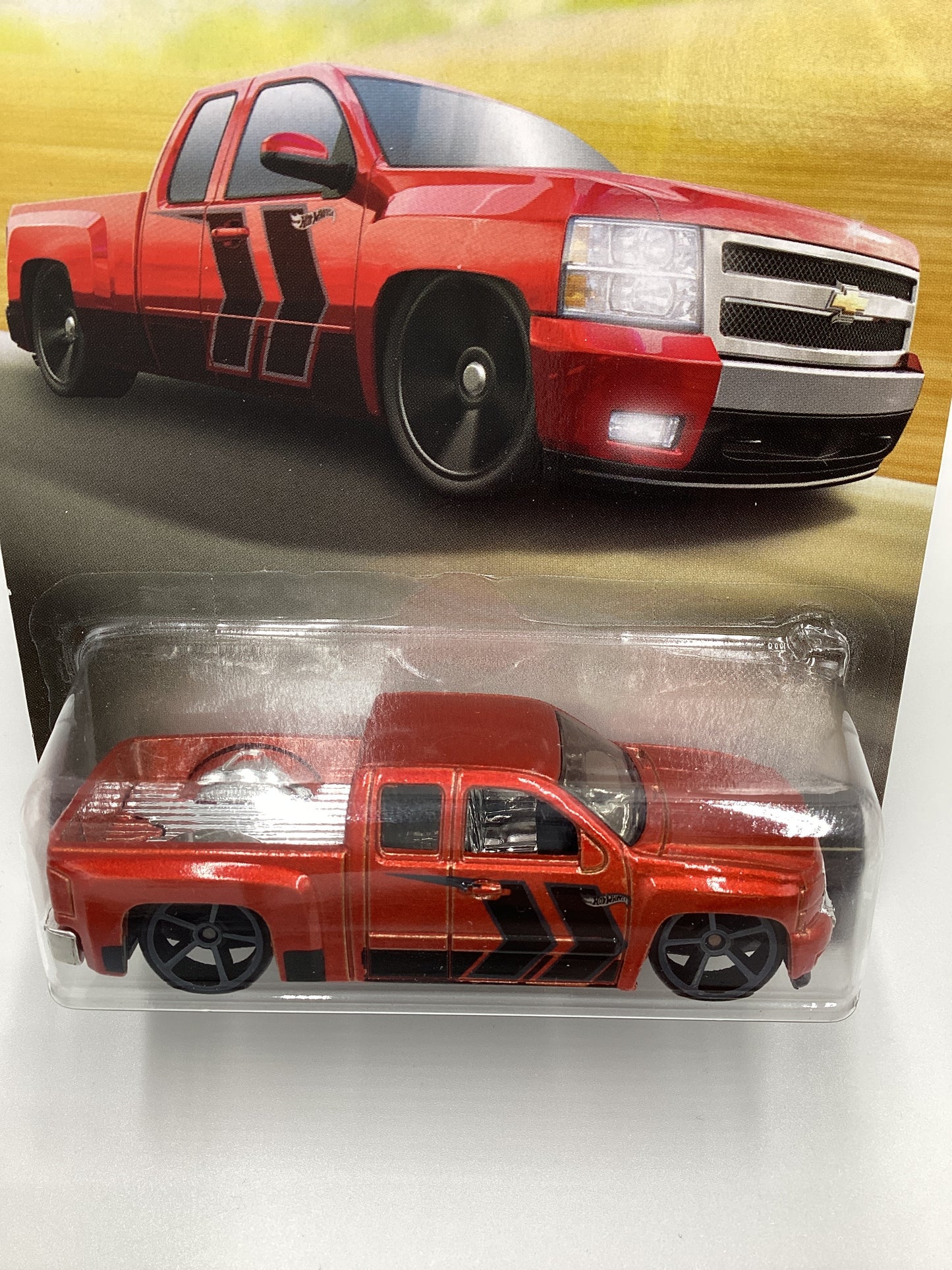 Hot Wheels Walmart 100 Years Chevy #7 Chevy Silverado Red 161J