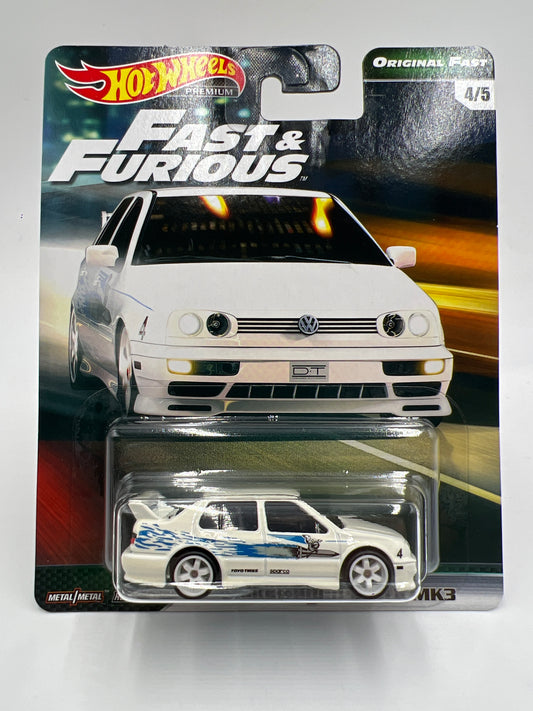 Hot Wheels Premium Fast & Furious Original Fast #4 Volkswagen Jetta MK3 White W/Protector