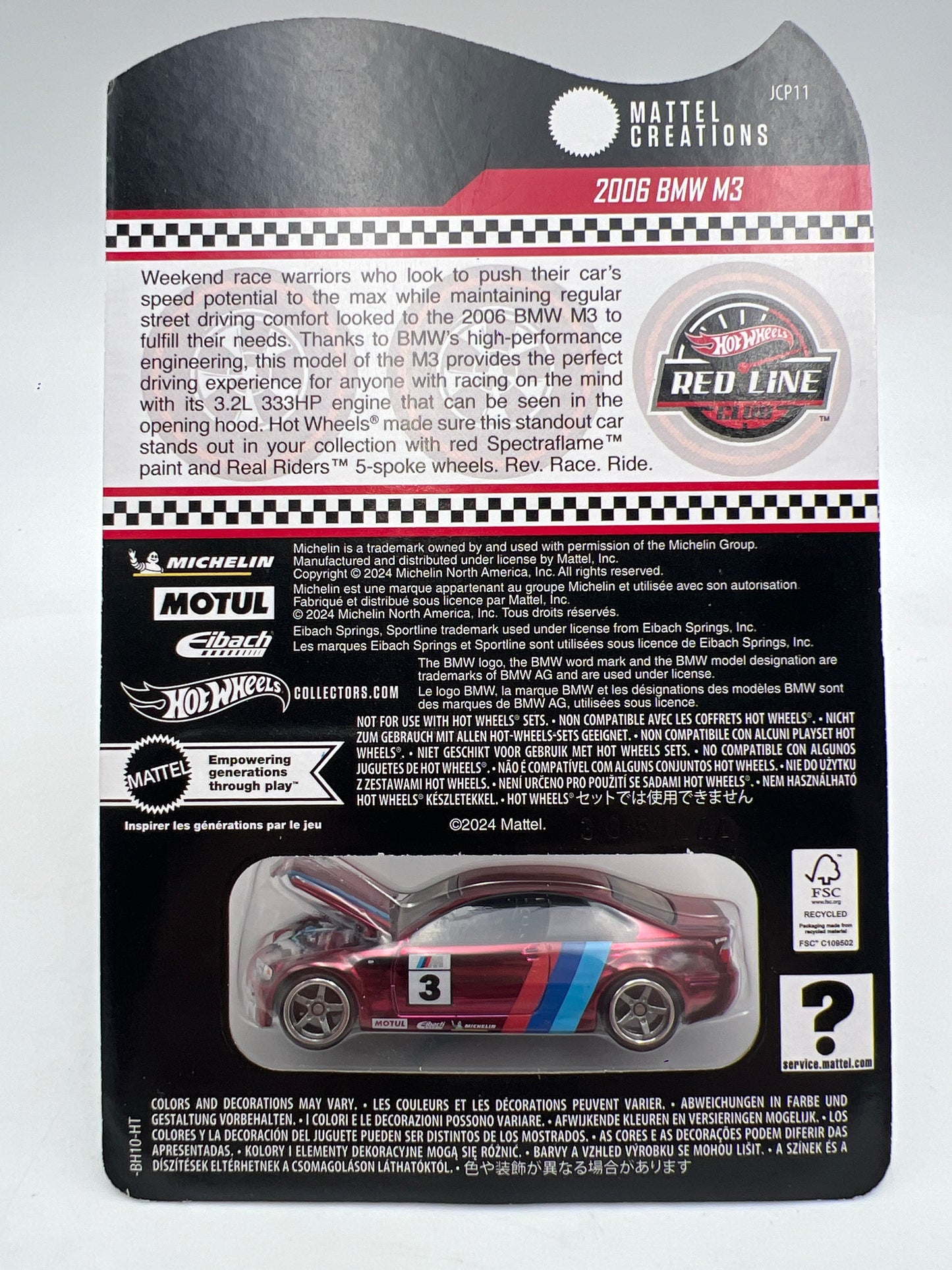2025 Hot Wheels RLC 2006 BMW M3 Red W/Protector