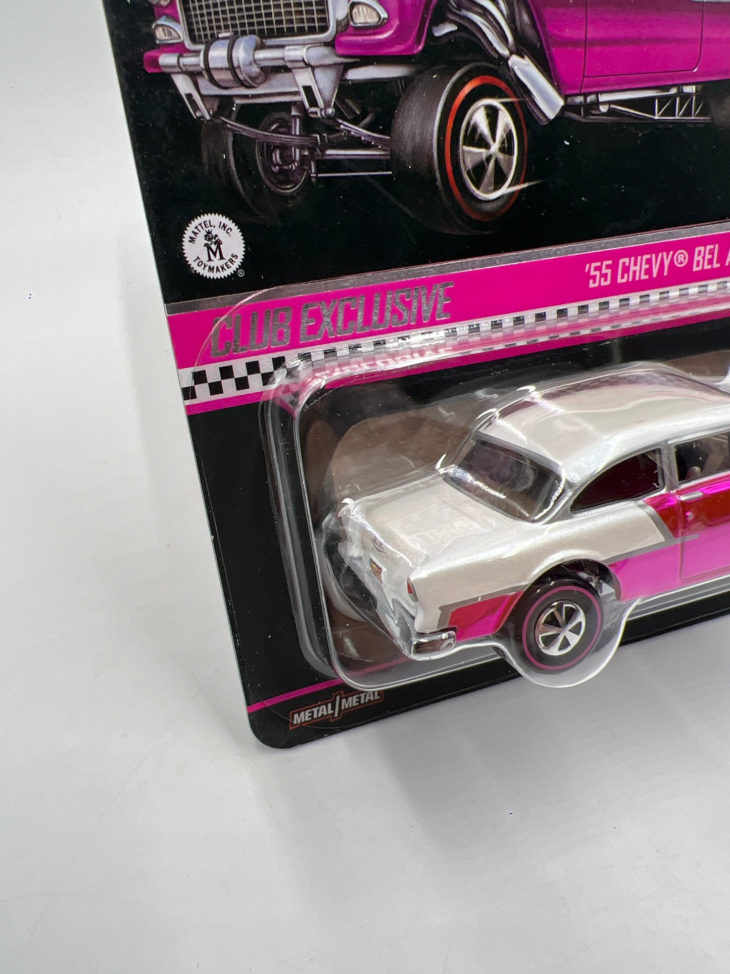 2025 Hot Wheels RLC Club Exclusive 55 Chevy Bel Air Gasser Pink W/Protector 2
