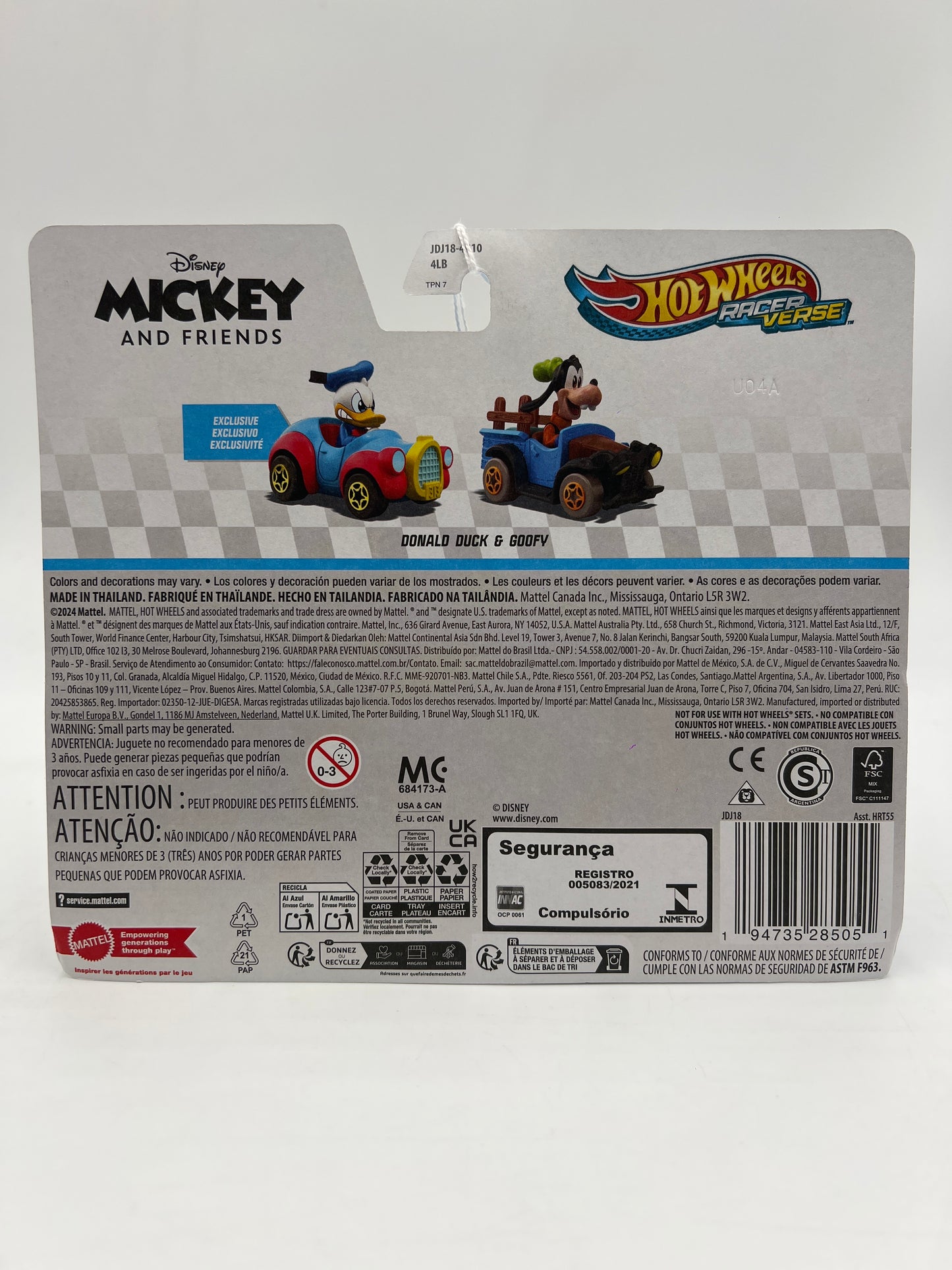 2025 Hot Wheels Racer Verse 2 Pack Mickey And Friends Donald Duck & Goofy 116A
