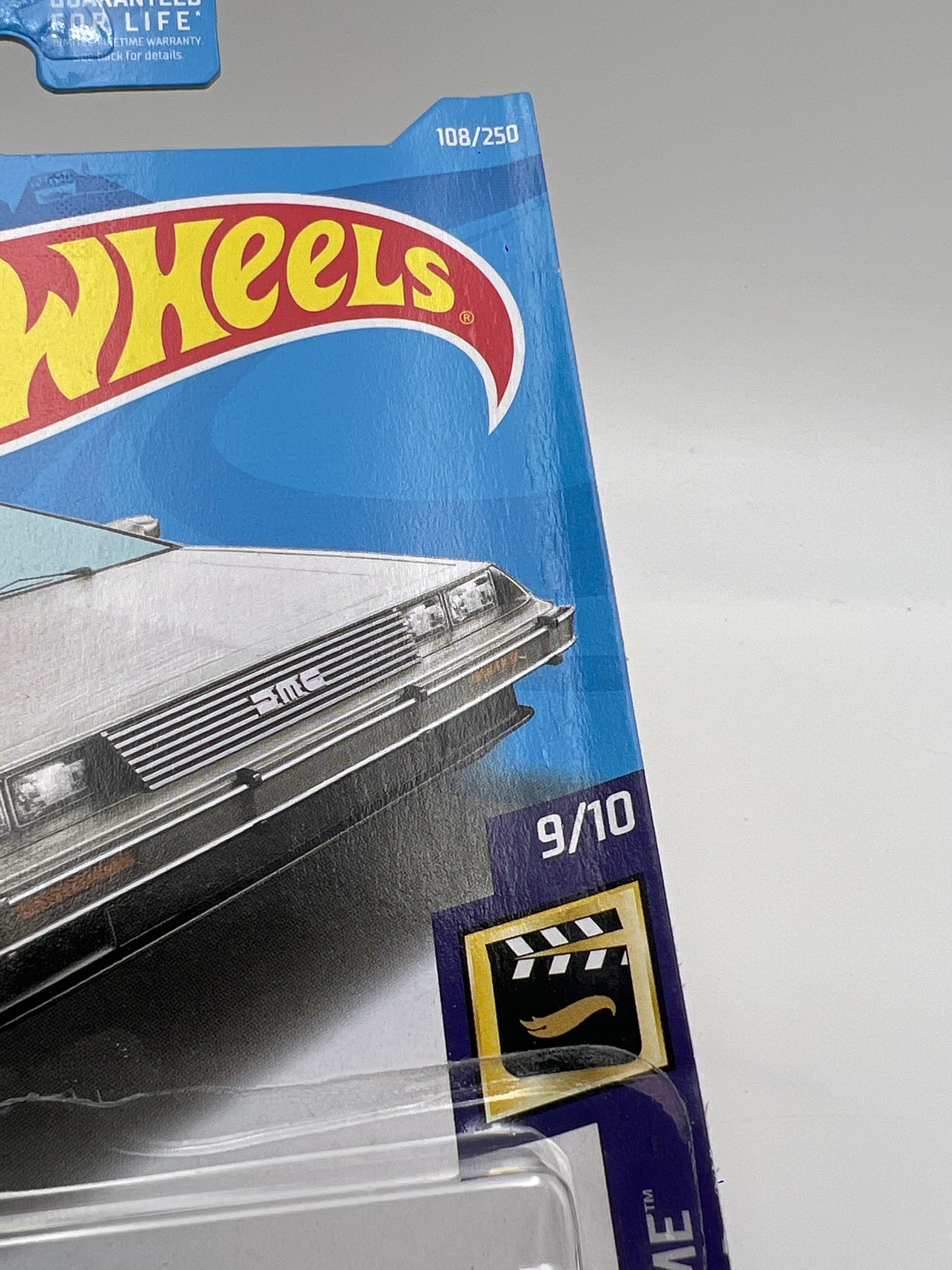2019 Hot Wheels Super Treasure Hunt #108 BTTF Time Machine Hover Mode W/Protector Card Not Perfect