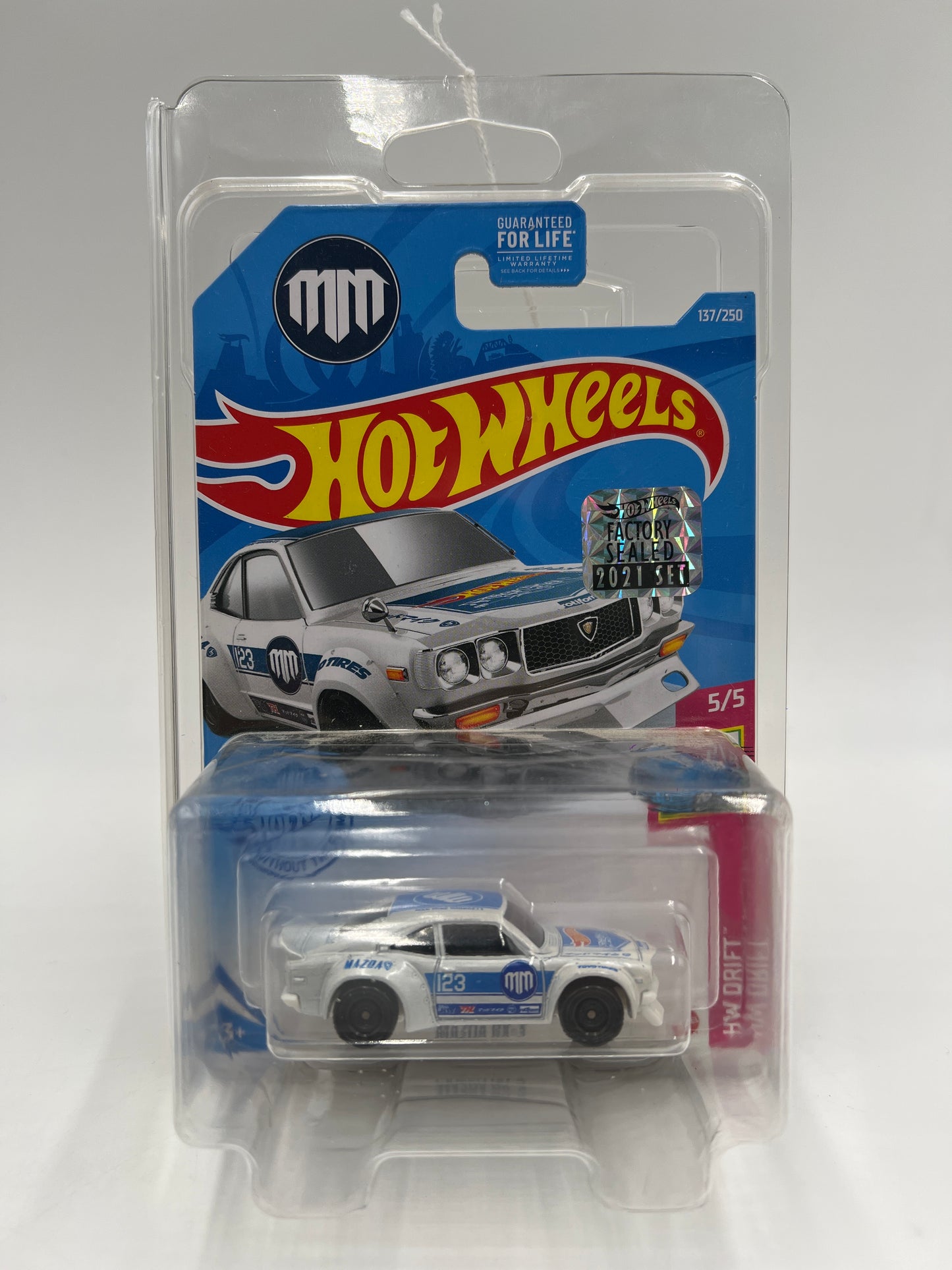 2021 Hot Wheels Factory Sealed Super Treasure Hunt #137 Mazda RX-3 White W/Protector