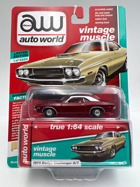Auto World Ultra Red CHASE Vintage Muscle 1970 Dodge Challenger R/T Red