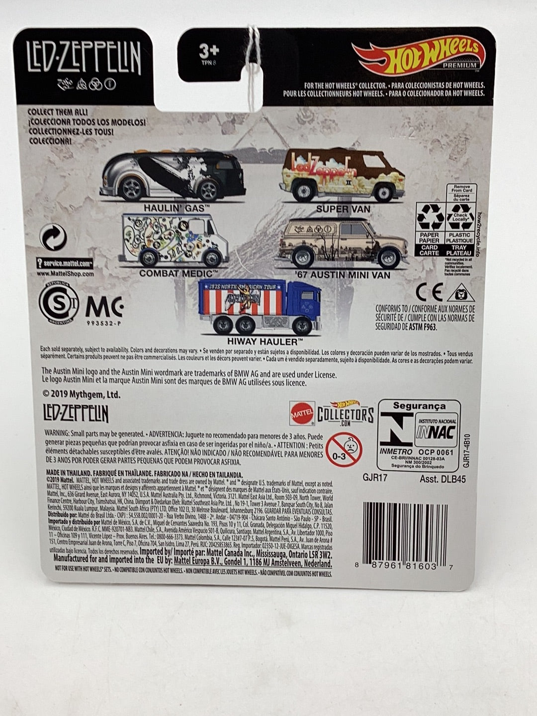 Hot Wheels Led Zeppelin 4/5 67 Austin Mini Van 265H