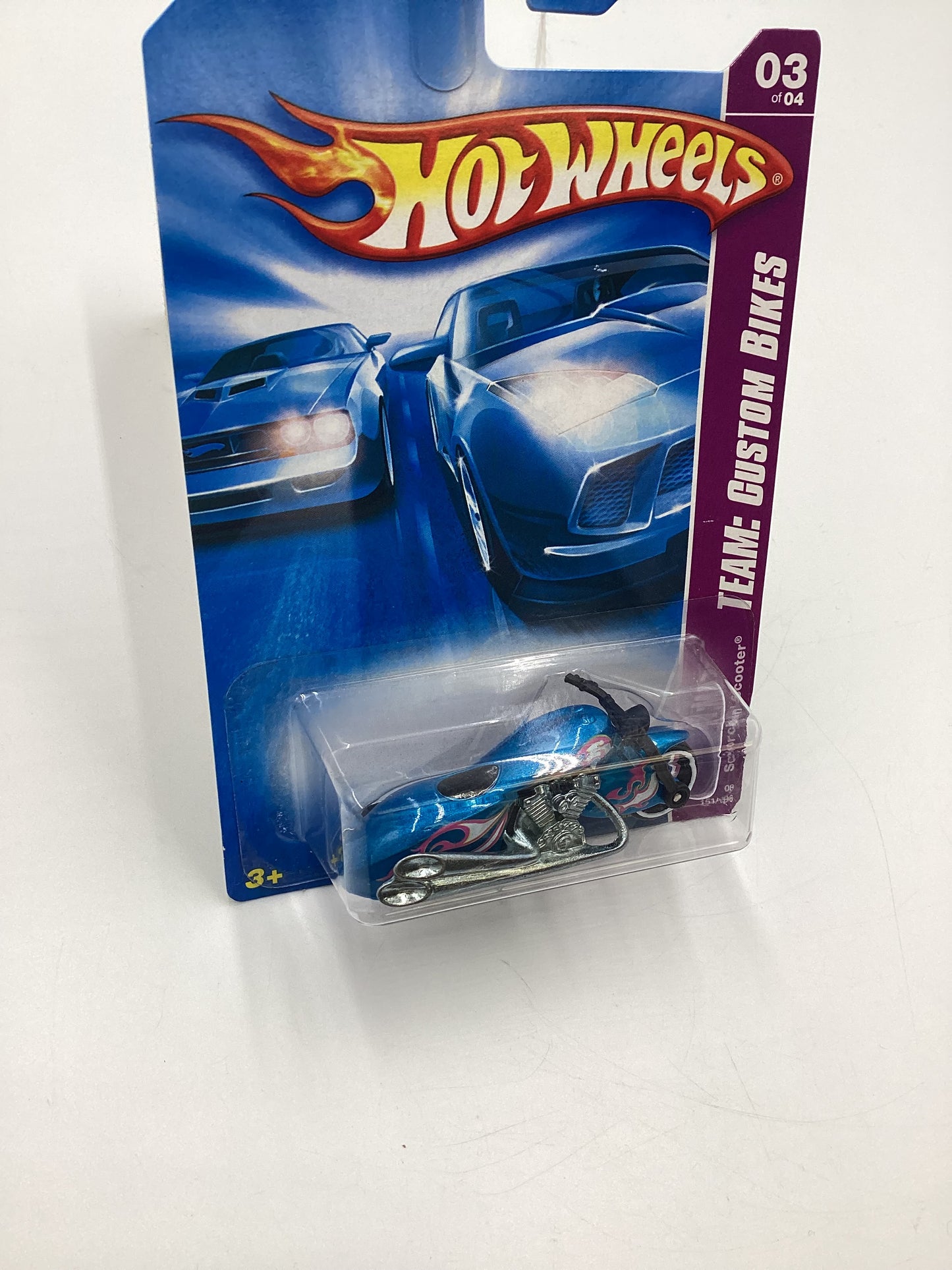 2008 Hot Wheels HW Team: Custom Bikes #151 Scorchin Scooter Blue