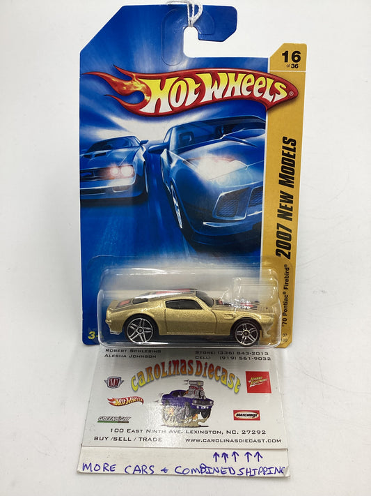 2007 Hot Wheels New Models #16 70 Pontiac Firebird Gold 54H