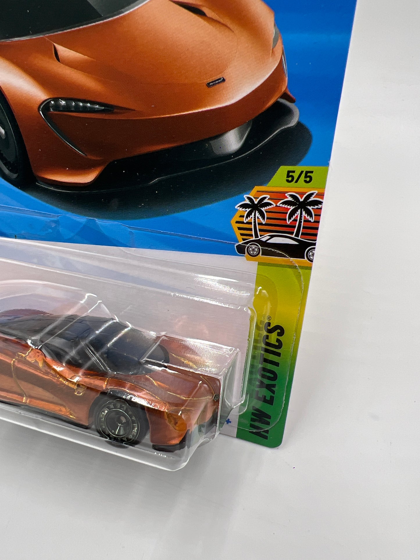 2025 Hot Wheels Factory Sealed Super Treasure Hunt #209 McLaren Speedtail Orange W/Protector Cracked Blister