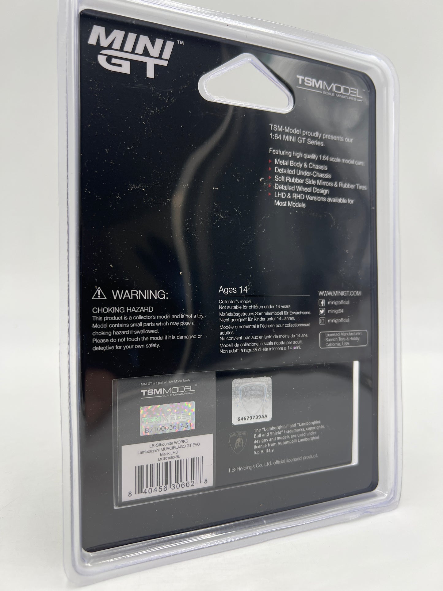 Mini GT #1053 LB-Silhouette Works Lamborghini Murcielago GT Evo Black