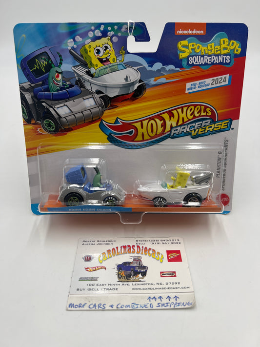 2024 Hot Wheels Racer Verse 2 Pack Plankton & SpongeBob SquarePants 114C