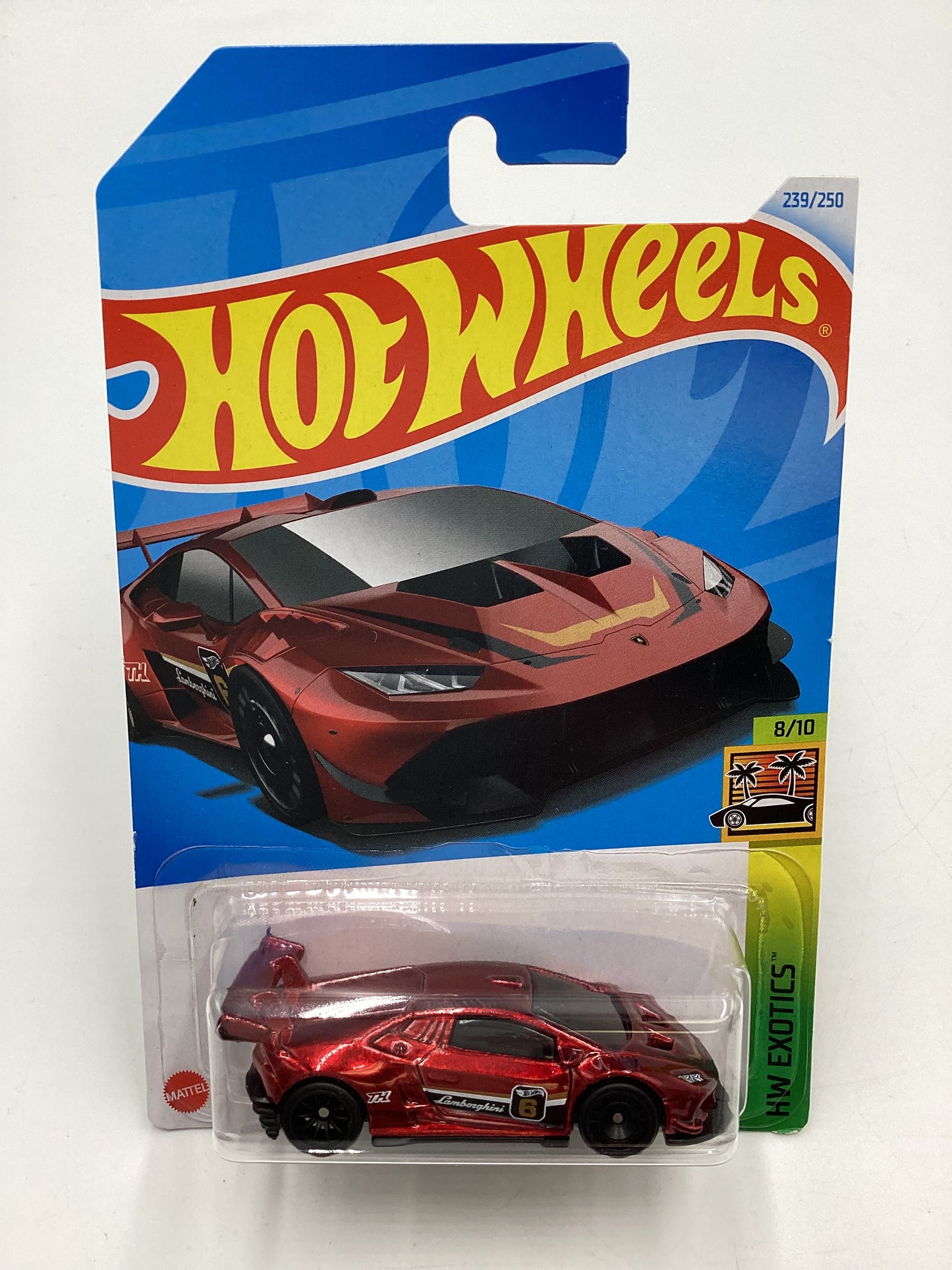 2024 Hot Wheels Super Treasure Hunt #239 Lamborghini Huracan LP 620-2 Super Trofeo Red with protector