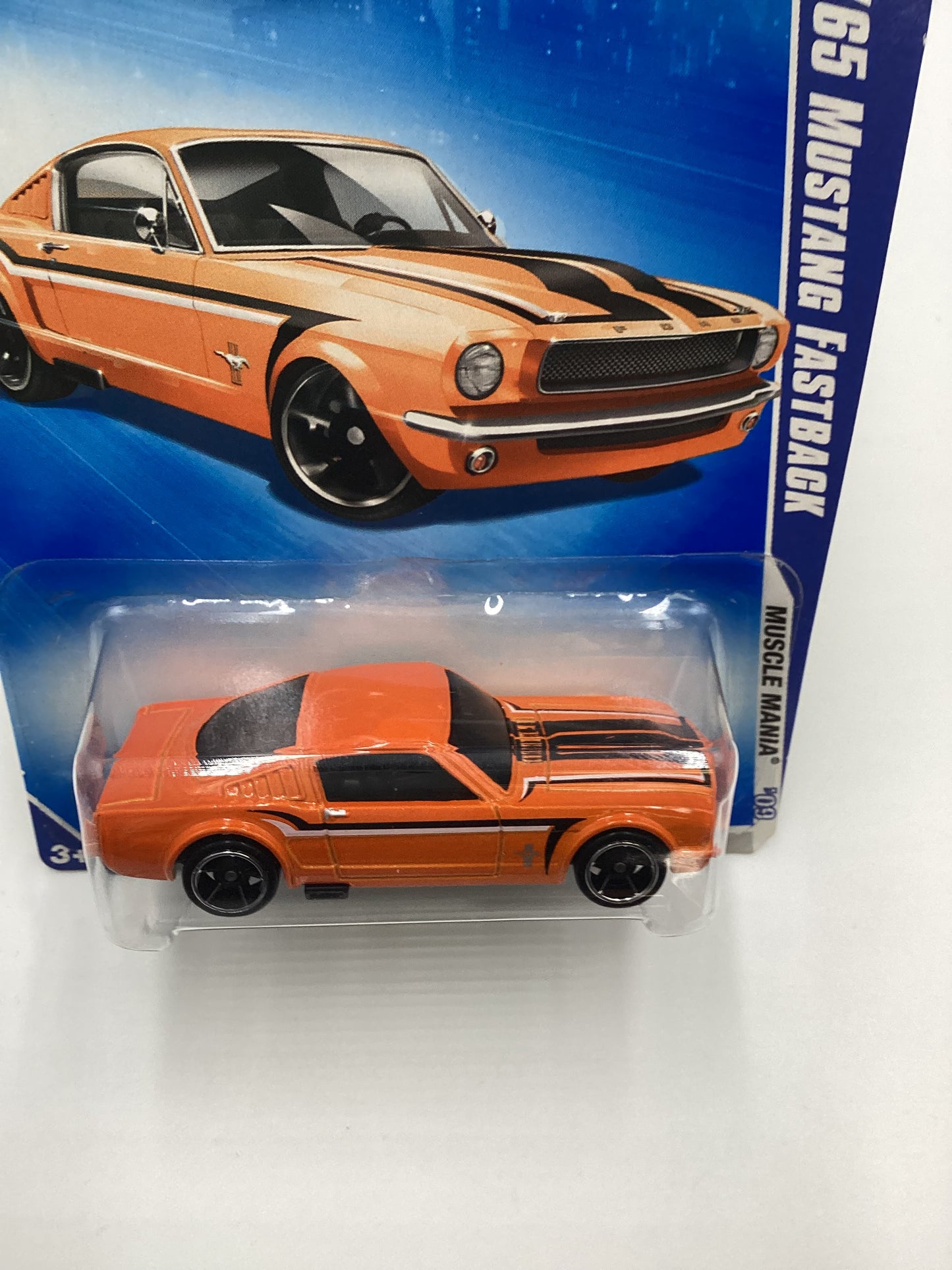 2009 Hot Wheels #085 65 Ford Mustang Fastback Orange Kmart Exclusive 240C