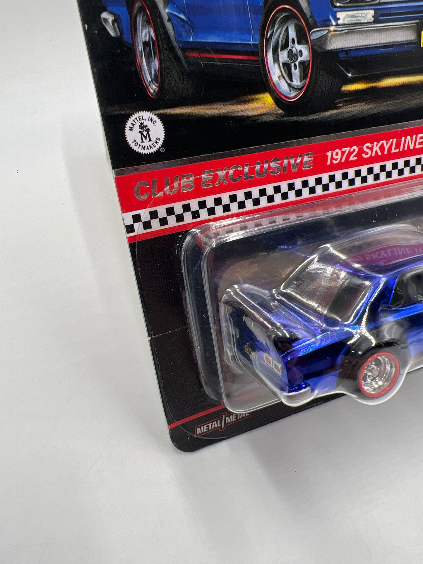 2022 Hot Wheels RLC Club Exclusive 1972 Nissan Skyline H/T 2000GT-R Blue W/Protector and Patch/Button