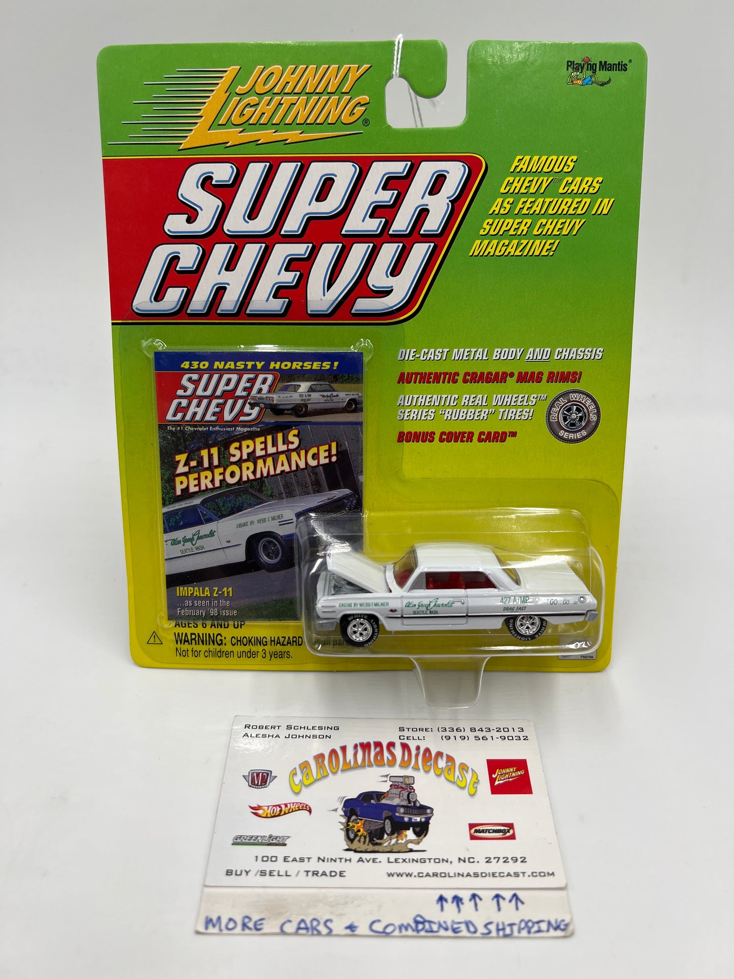 Johnny Lightning White Lightning Chase Super Chevy Impala Z-11 White