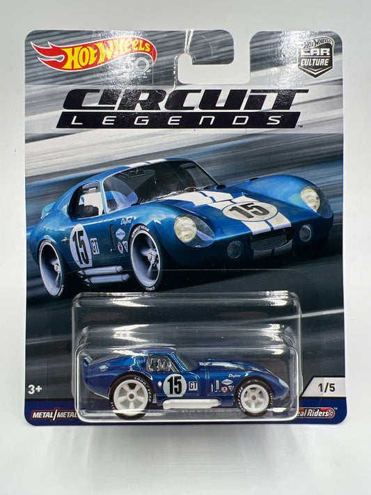 2018 Hot Wheels Car Culture Premium Circuit Legends #1 Shelby Cobra Daytona Coupe Blue 255E