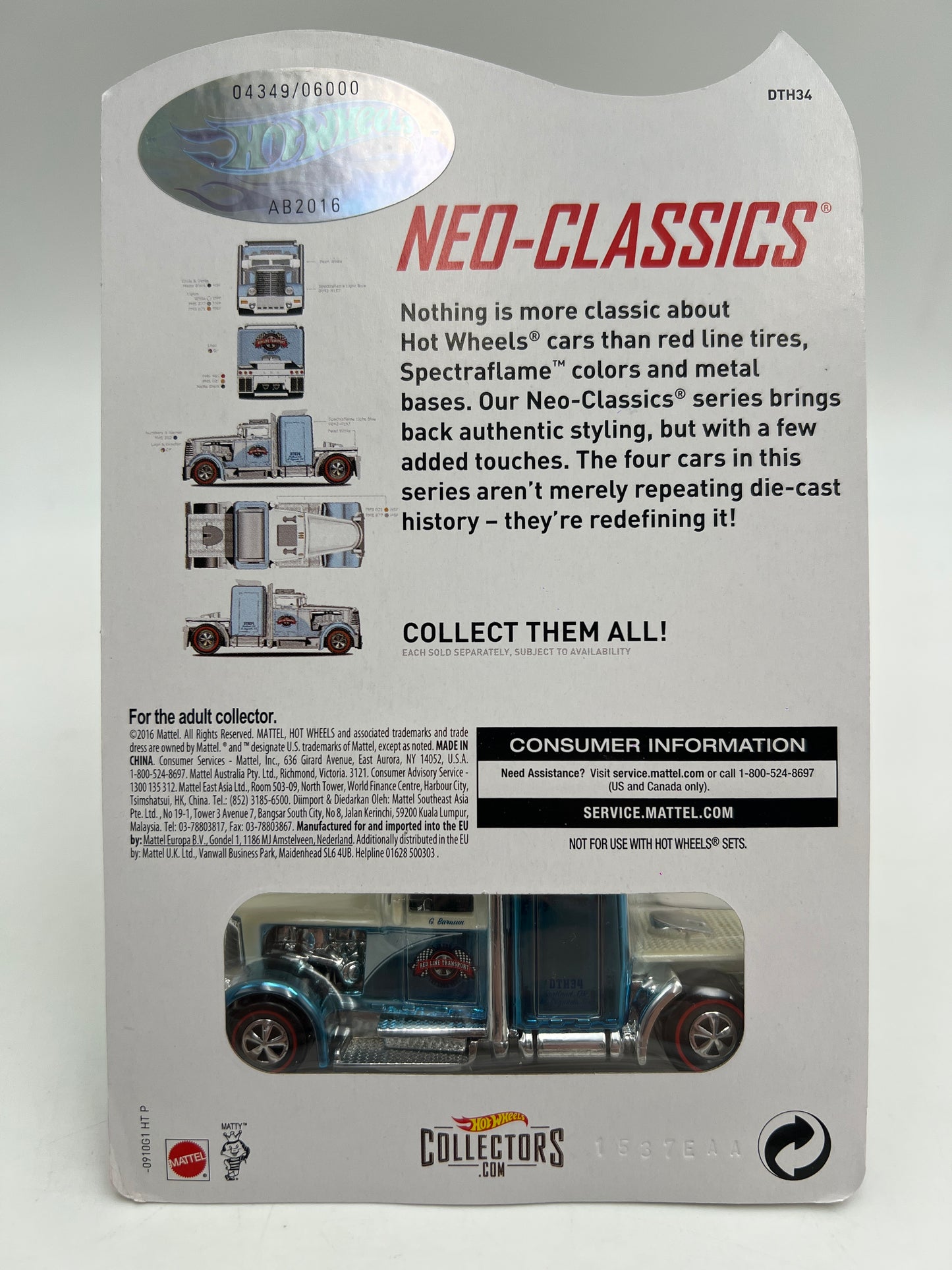 2016 Hot Wheels RLC Neo-Classics Series 14 #3 4349/6000 Convoy Custom W/Protector