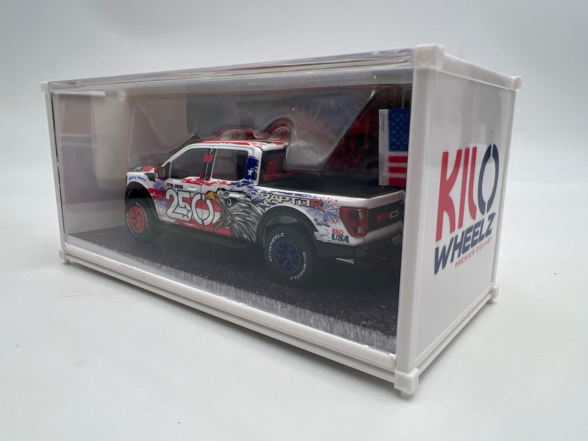 Kilo Wheelz 1/64 Klub Exclusive #280/2500 Spirit Of America 250th 2023 Ford F-150 Raptor R