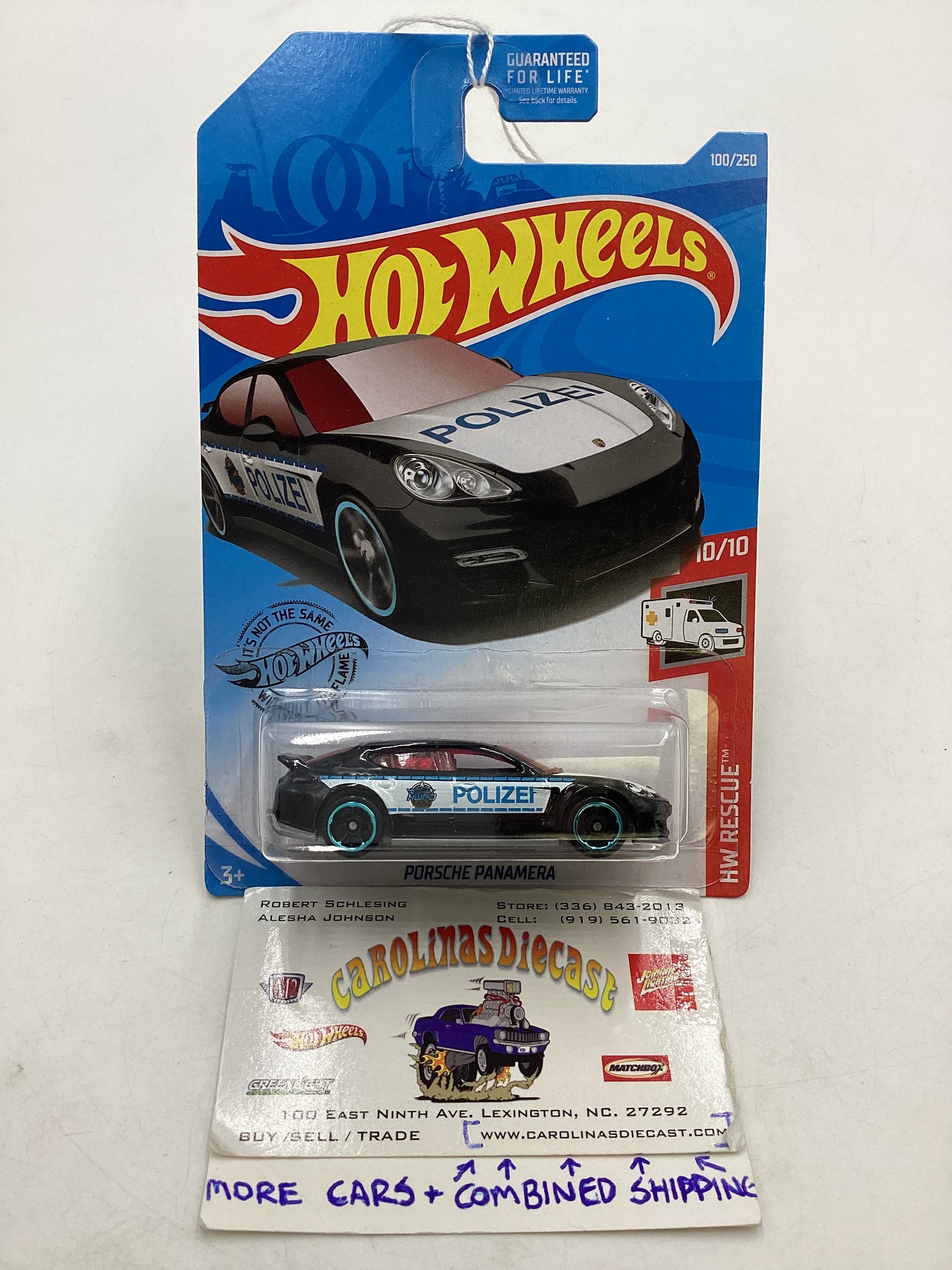 2019 Hot Wheels #100 Porsche Panamera Police Black 98F