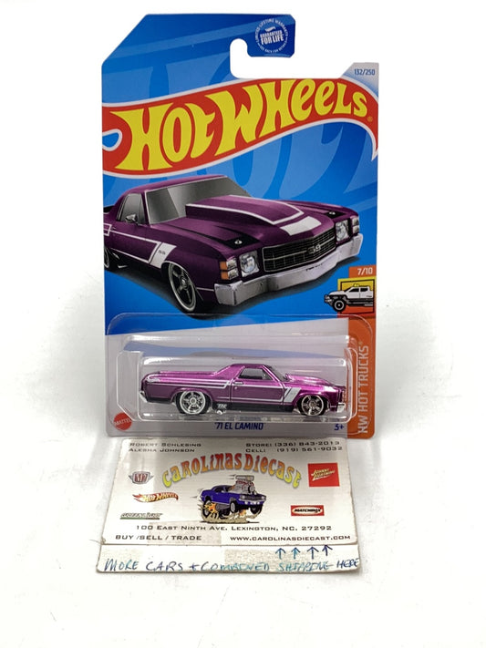 Hot Wheels 2024 F Case Super Treasure Hunt #132 72 El Camino with protector