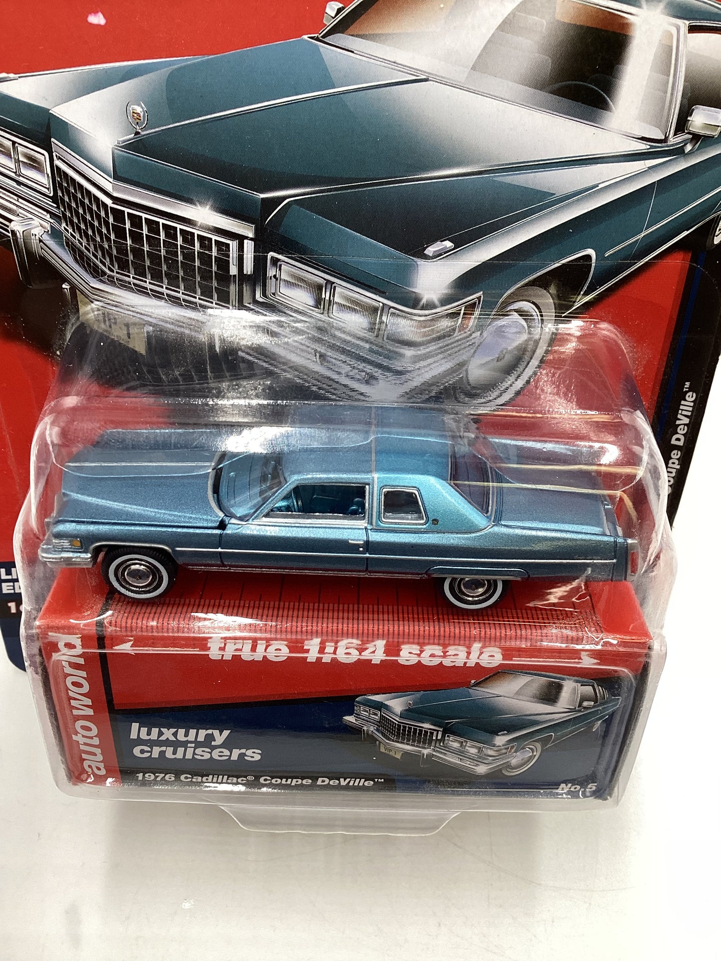 Auto World Luxury Cruisers Premium Series 3 #5 1976 Cadillac Coupe Deville Light Blue