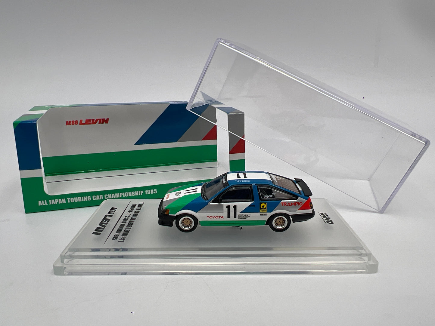 Inno64 1/64 Toyota Corolla AE86 Levin #11 Trampio JTC Sugo Winner 1985