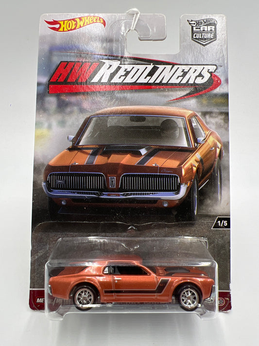 Hot Wheels Premium Redliners #1 68 Mercury Cougar Copper Cracked Blister 242H