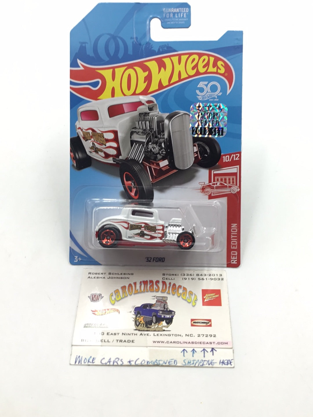 2018 hot wheels red edition #10 32 Ford target red factory sealed sticker