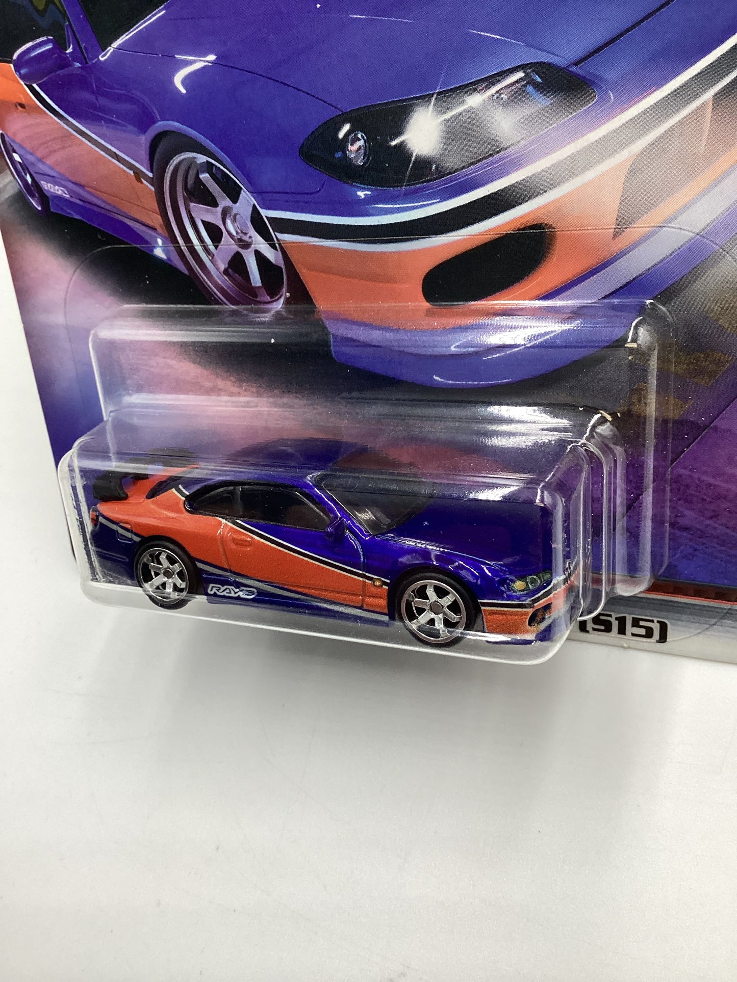 Hot Wheels Premium Fast & Furious Fast Imports #2 Nissan Silvia S15 Blue/Orange W/Protector