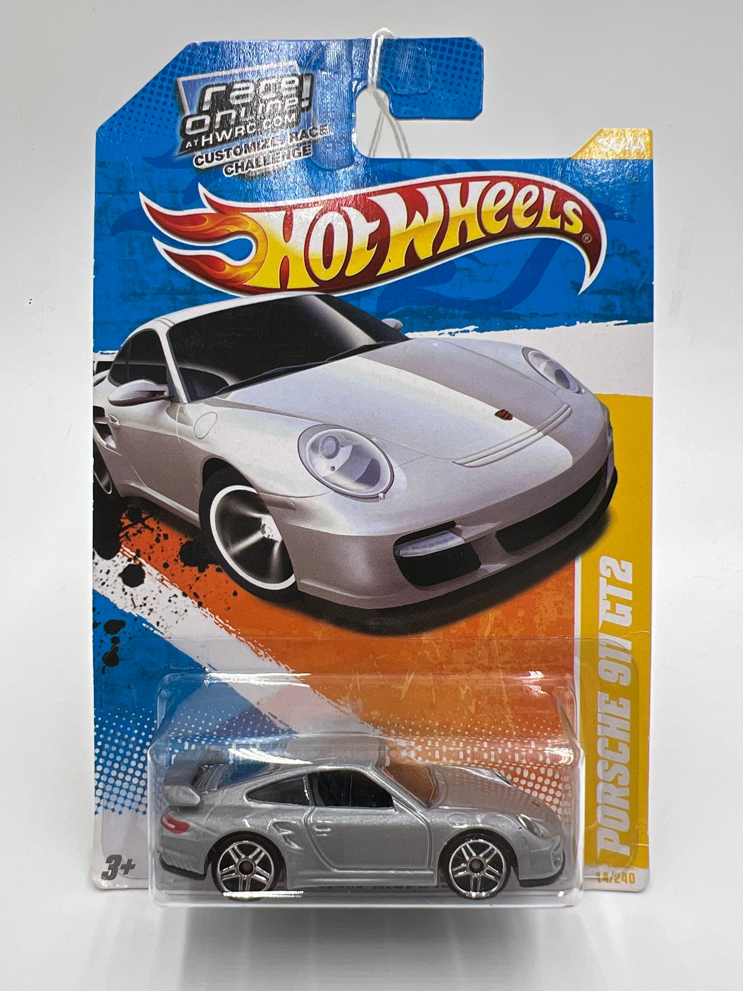 2010 Hot Wheels New Models #14 Porsche 911 GT2 Silver SR