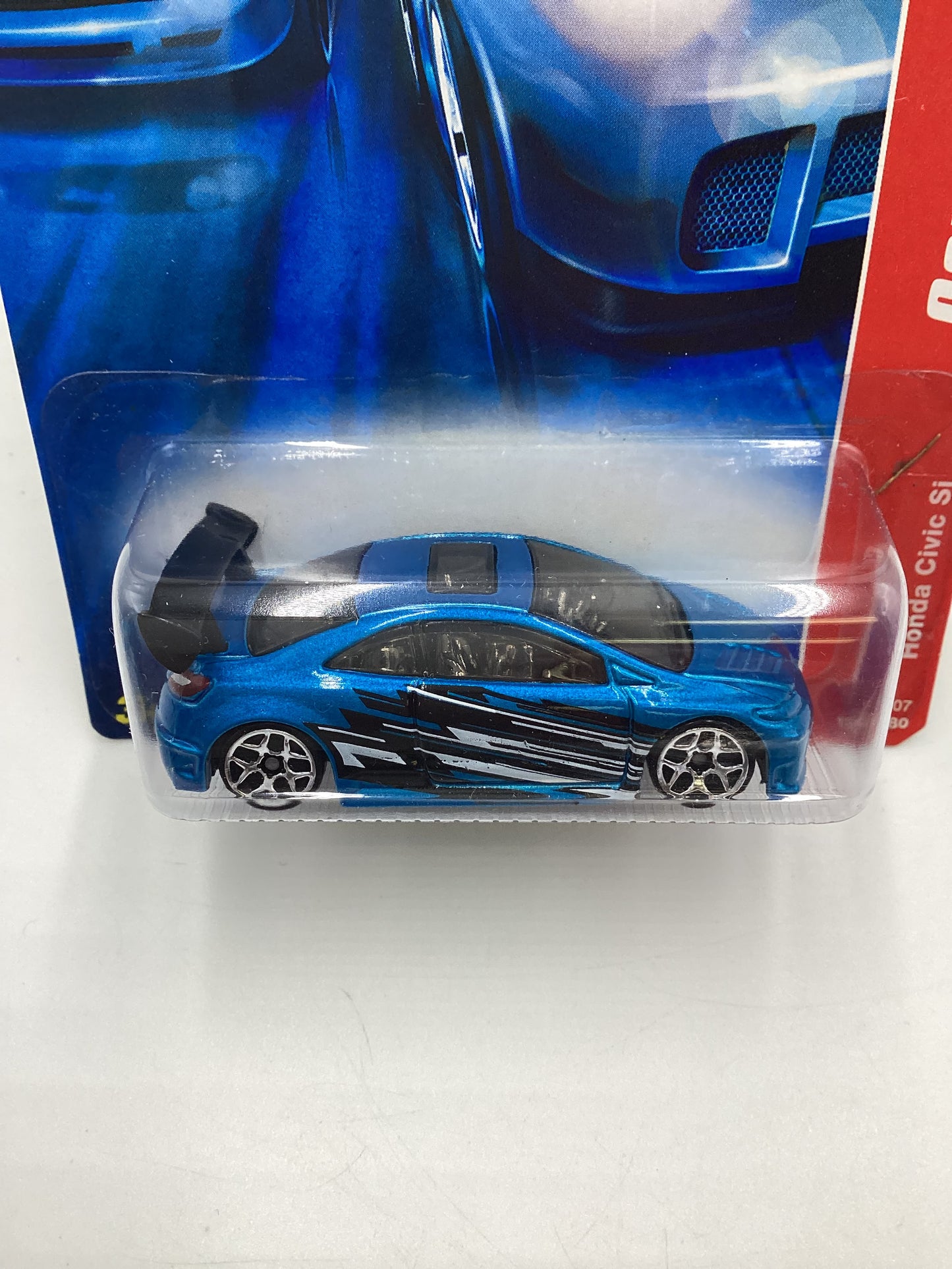 2007 Hot wheels #100 Code Cars Blue Honda Civic Si SR