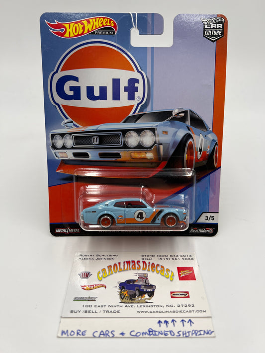 Hot Wheels Car Culture Gulf Series #3 Nissan Laurel 2000 SGX Light Blue Cracked Blister 242C