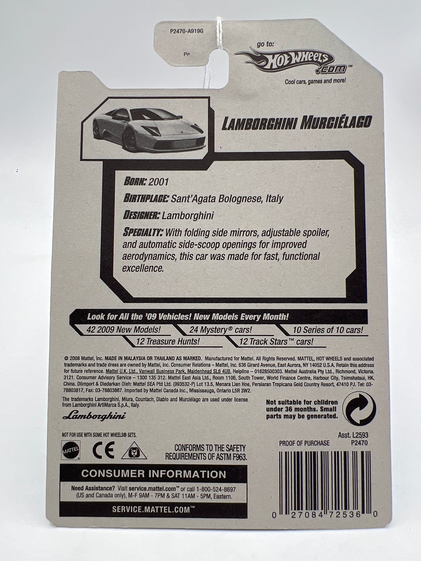 2009 Hot Wheels Dream Garage #150 Lamborghini Murcielago White (SR)