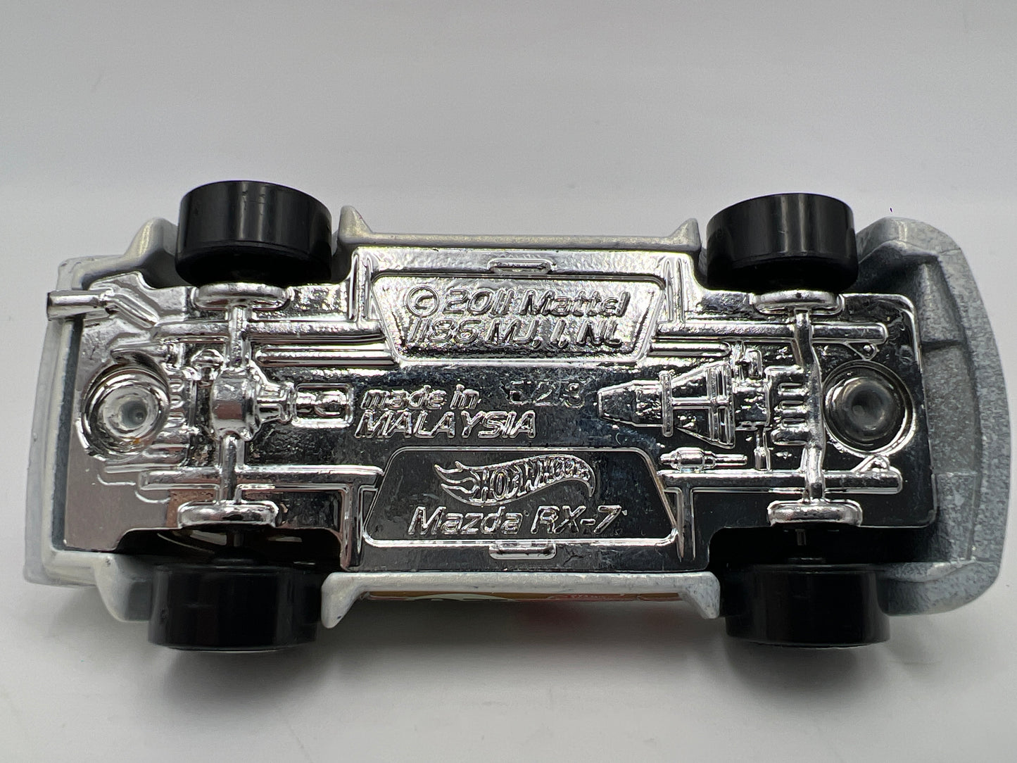 2012 Hot Wheels 1/64 Kroger Exclusive Super Speeders Mystery Pack Mazda RX-7 White Loose