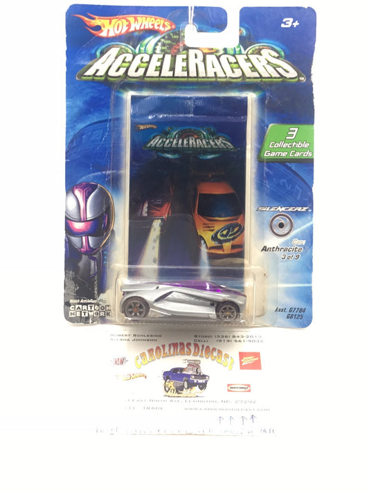 Hot wheels Acceleracers Silencerz Anthracite 3 of 9  US card ( Bad card)