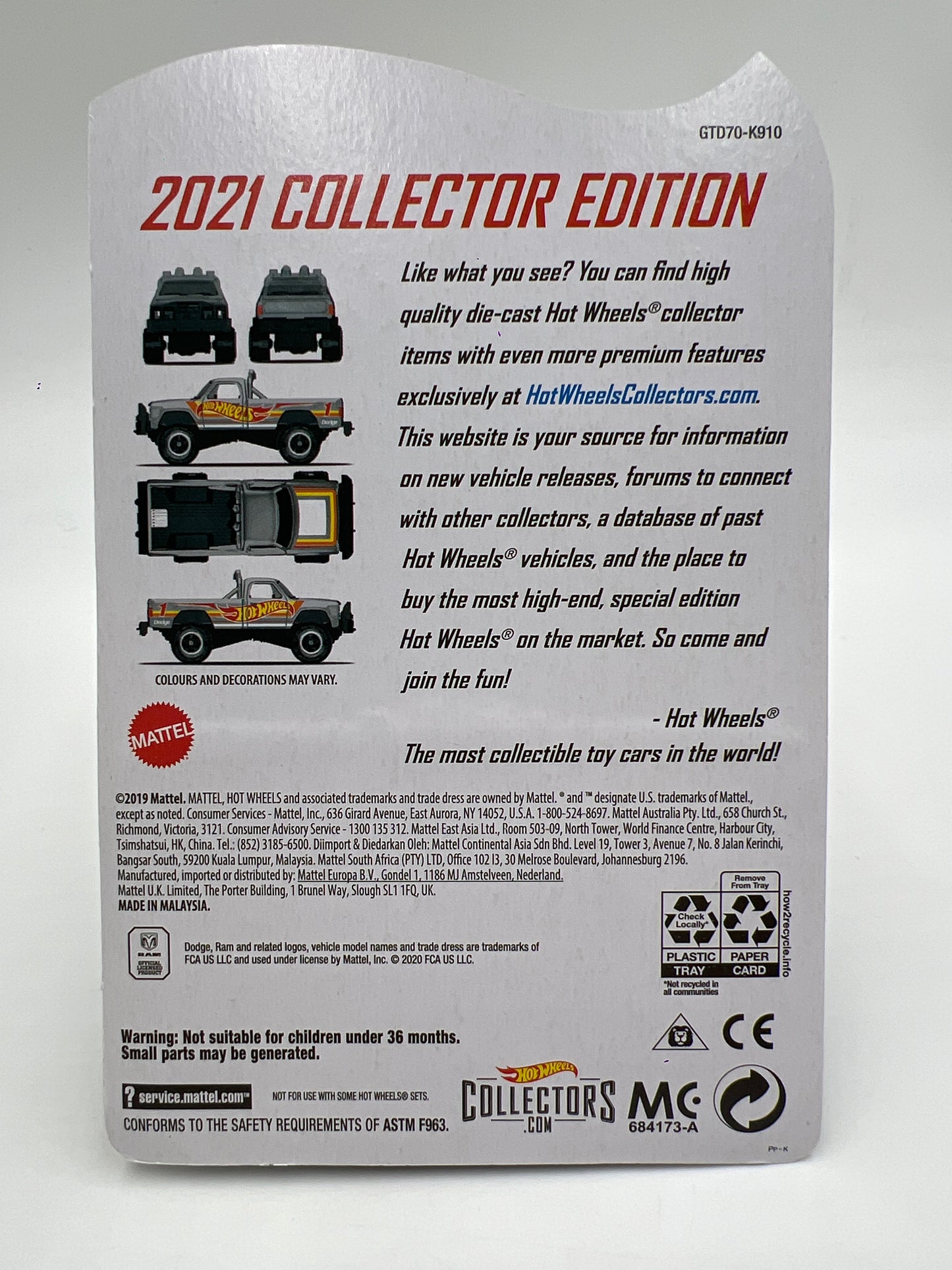 2021 Hot Wheels RLC Zamac Edition #1 1980 Dodge Macho Power Wagon W/Protector