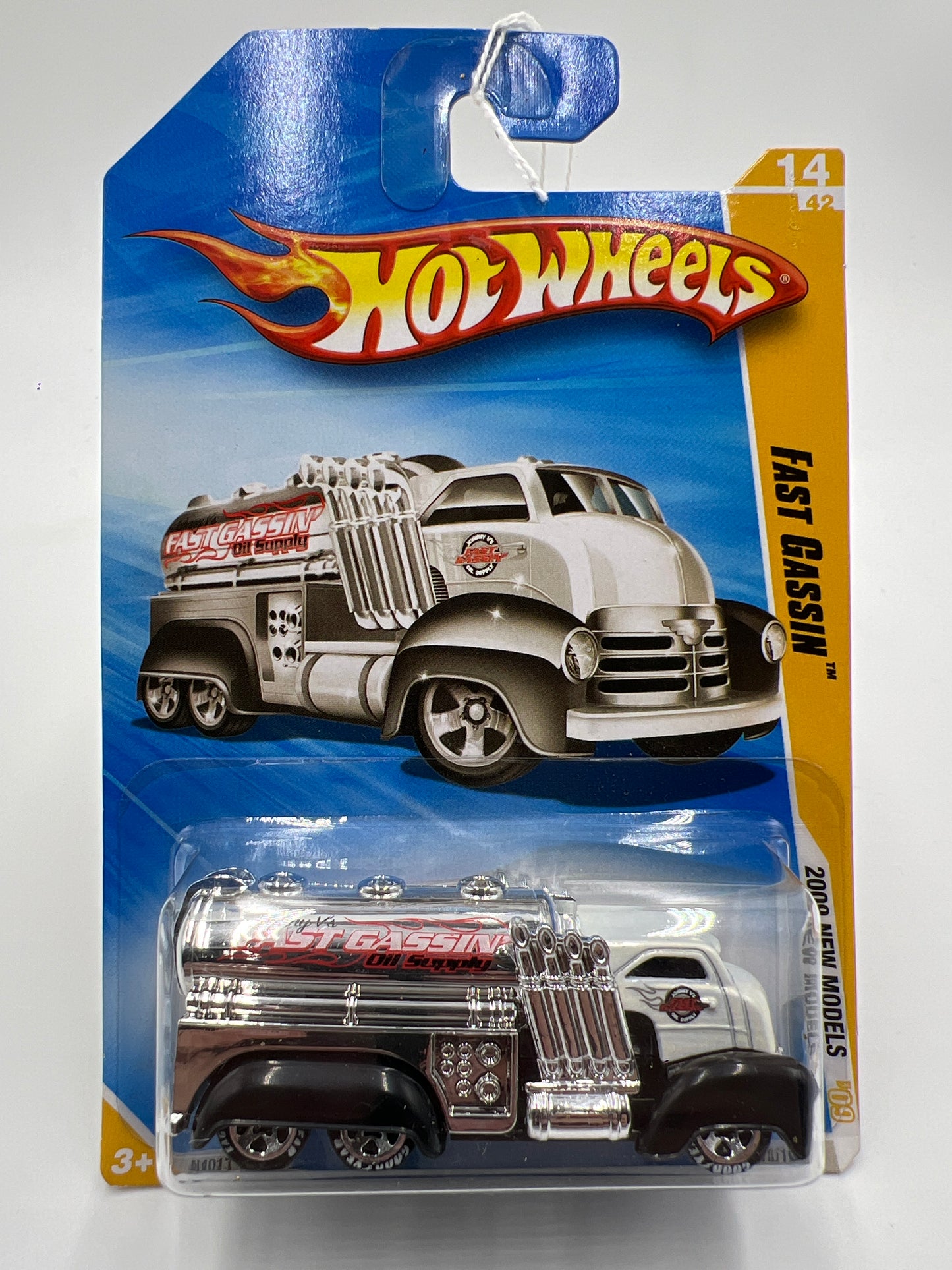 2009 Hot Wheels New Models Walmart Exclusive #14 Fast Gassin White Goodyear Tires 235B
