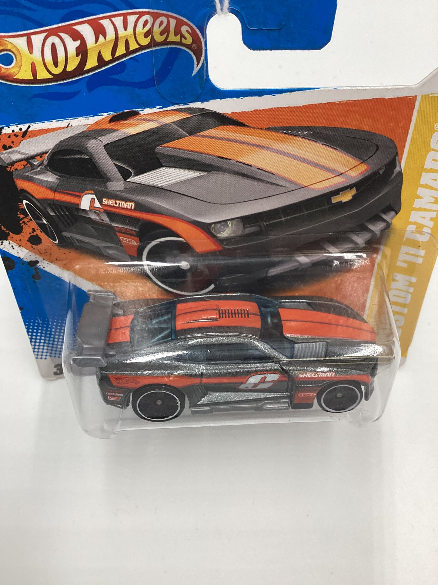 2011 Hot Wheels #5 Custom 11 Camaro Gray Short Card 14B