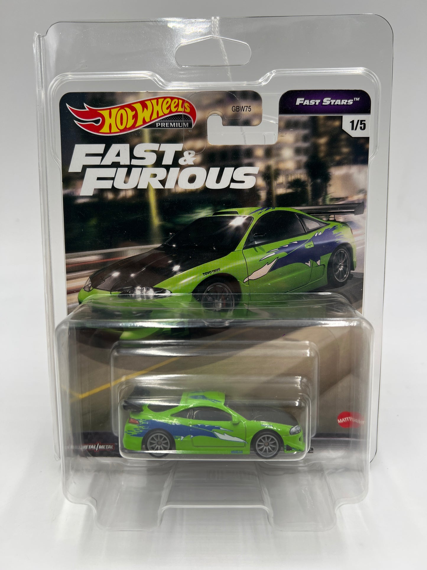 Hot Wheels Premium Fast & Furious Fast Stars #1 Mitsubishi Eclipse Green W/Protector