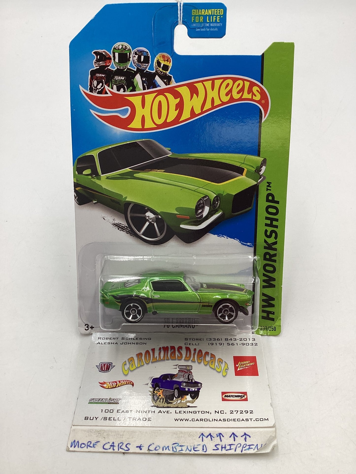 2014 Hot Wheels #231 Green 70 Camaro 18H