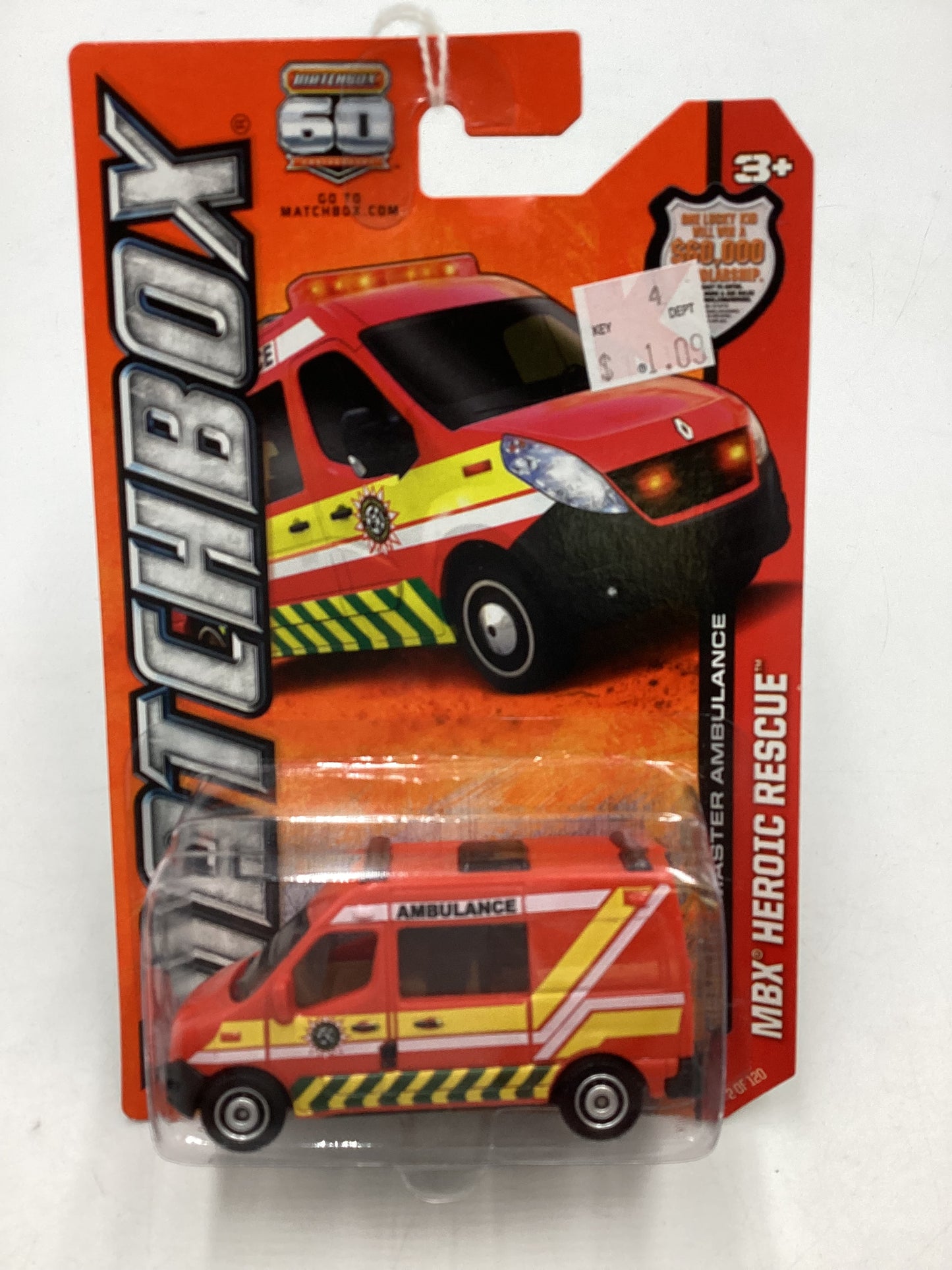 Matchbox MBX heroic Rescue #2 Renault Master Ambulance Red 206B