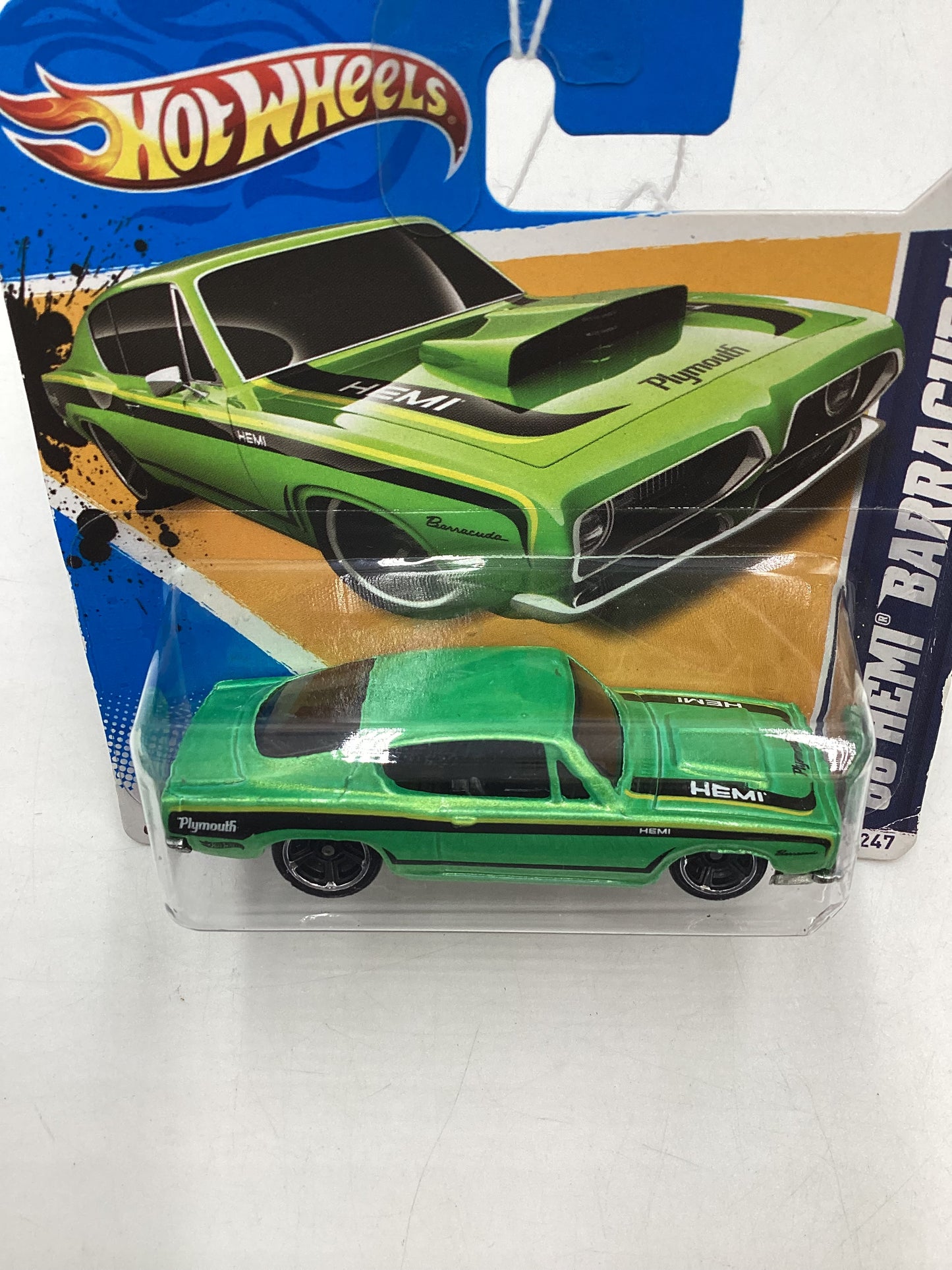 2012 Hot Wheels Muscle Mania Mopar #87 68 Hemi Barracuda Green Short Card 42C